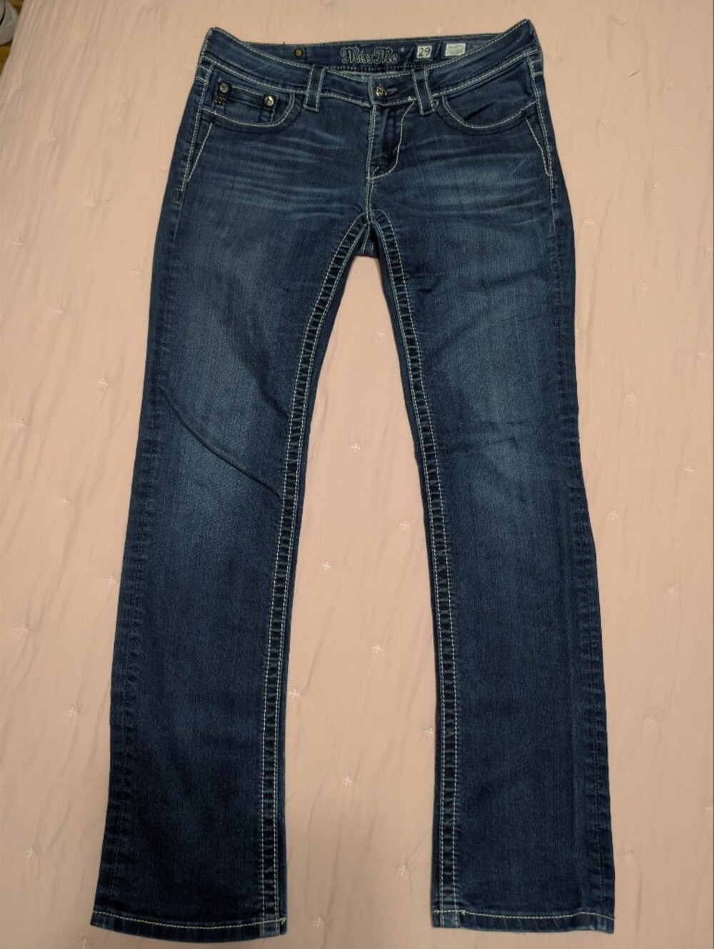 Miss Me Indigo Skinny Jeans with Contrast Stitching